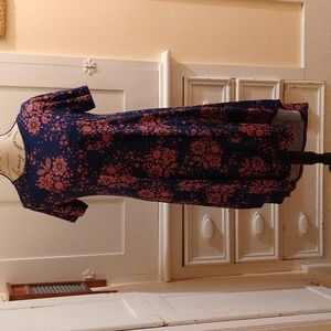 LuLaRoe navy/coral print dress Sz XS 🎁